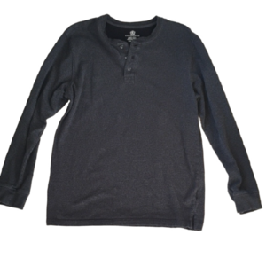 Covington Men's Medium Dark Gray Long Sleeve Henley